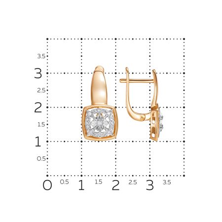 Серьги с 34 бриллиантами из красного золота 145692