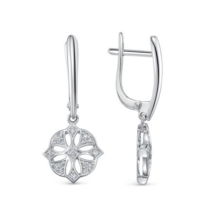 Серьги с 34 бриллиантами из белого золота 142839