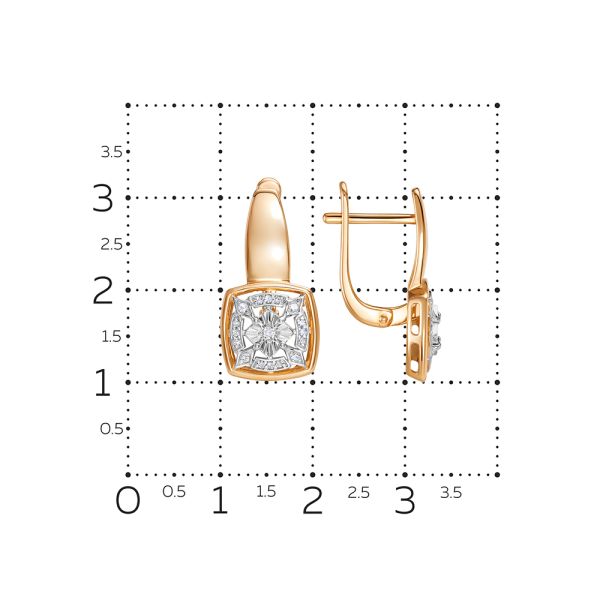 Серьги с 34 бриллиантами из красного золота 145692