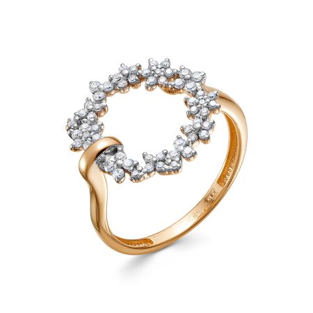 Кольцо с 56 бриллиантами из красного золота 138417