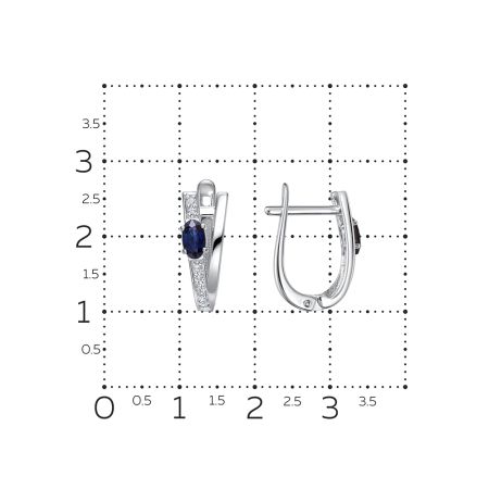 Серьги с сапфирами и 16 бриллиантами из белого золота 142841