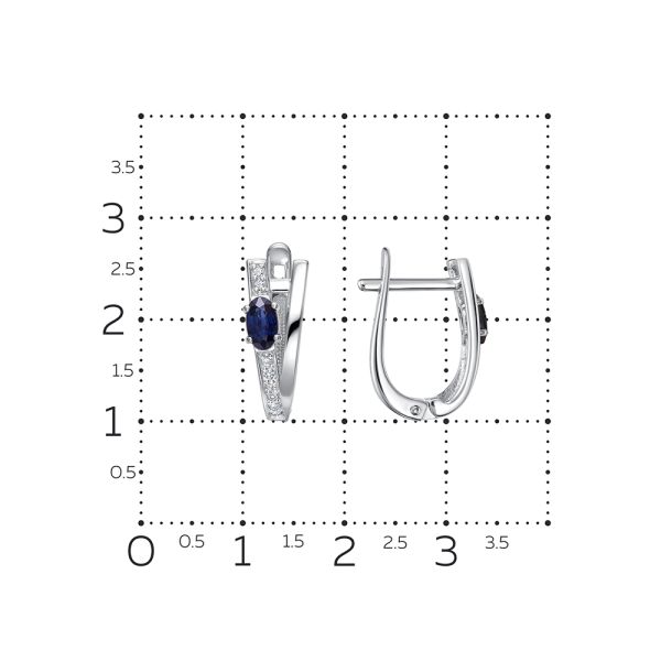 Серьги с сапфирами и 16 бриллиантами из белого золота 142841