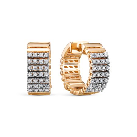 Серьги с 56 бриллиантами 0.392 карат из красного золота 145695