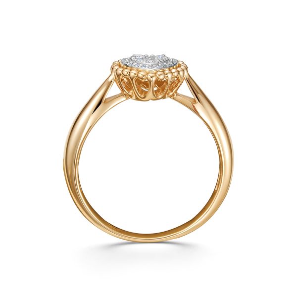 Кольцо с 25 бриллиантами из красного золота 116269