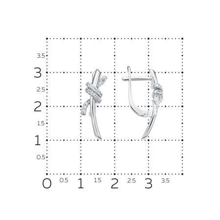 Серьги с 38 бриллиантами 0.19 карат из белого золота 134811