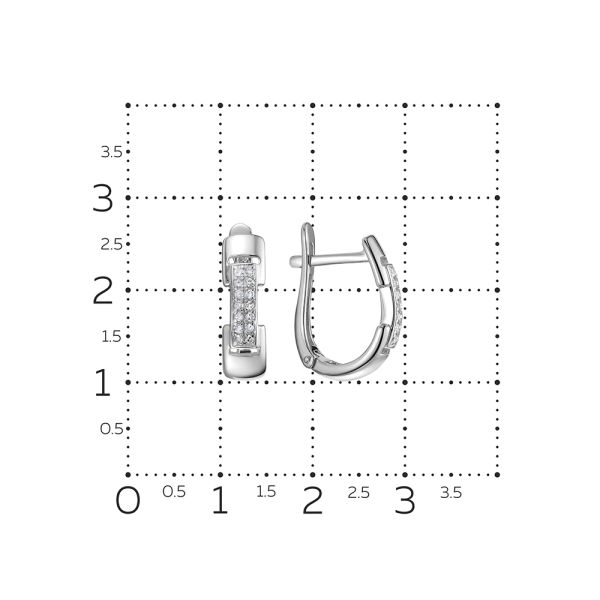 Серьги с 28 бриллиантами 0.14 карат из белого золота 112882