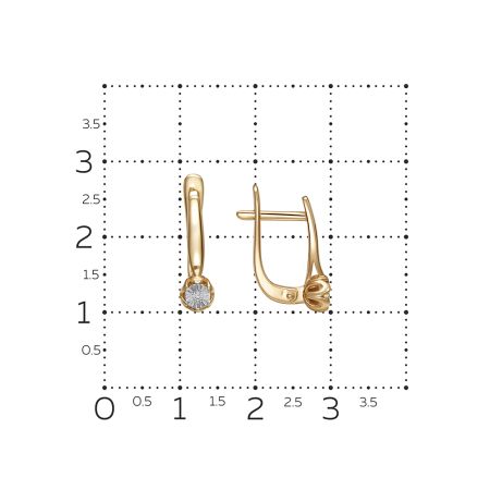Серьги с бриллиантами 0.014 карат из красного золота 142854