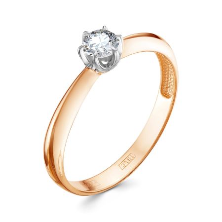 Кольцо с бриллиантом 0.26 карат из красного золота 55505