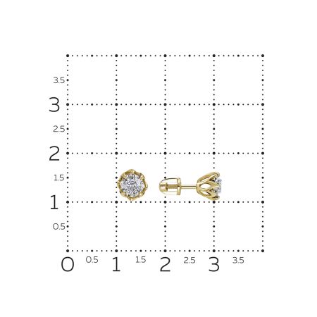 Серьги-пусеты с бриллиантами 0.15 карат из комбинированного золота 95903