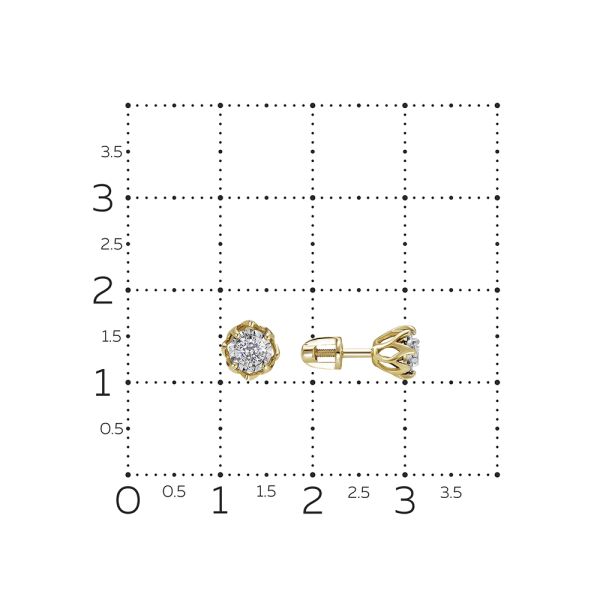 Серьги-пусеты с бриллиантами 0.2 карат из комбинированного золота 95903