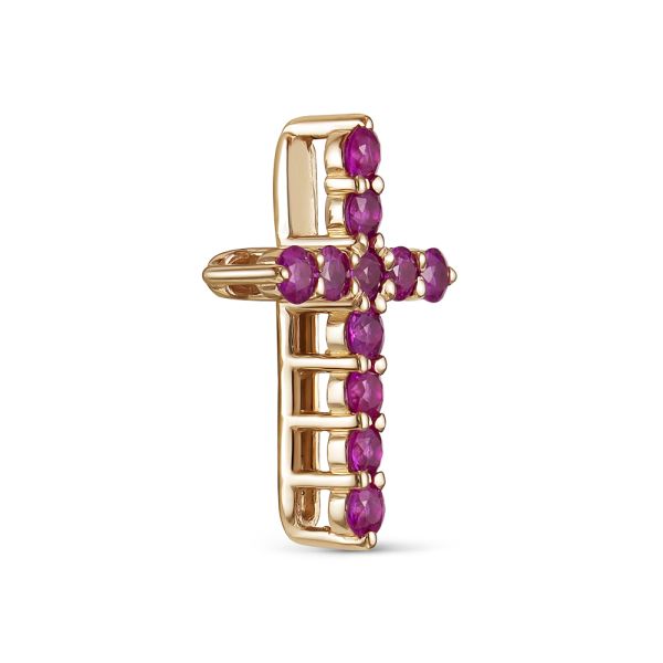 Декоративный крест с 11 рубинами из красного золота 77711