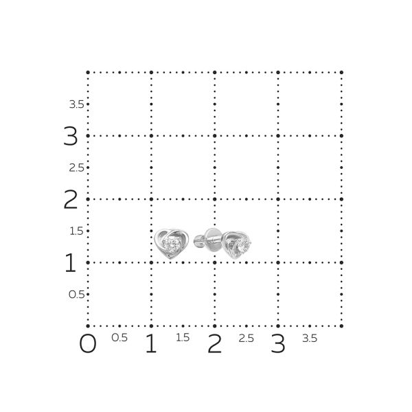 Серьги-пусеты с бриллиантами 0.123 карат из белого золота 70186