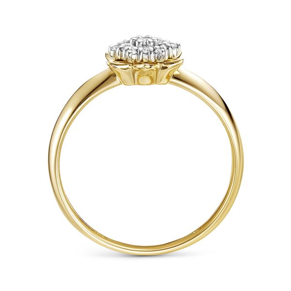 Кольцо с 13 бриллиантами из лимонного золота 126853