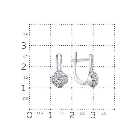 Серьги с 32 бриллиантами из белого золота 129104