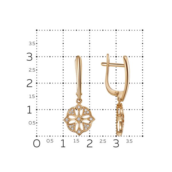Серьги с 34 бриллиантами из красного золота 142838