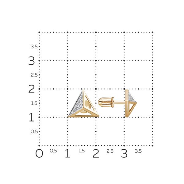 Серьги-пусеты с 20 бриллиантами 0.1 карат из красного золота 127335