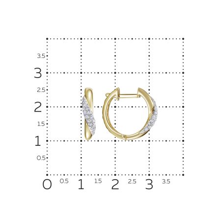 Серьги с 36 бриллиантами из лимонного золота 124129