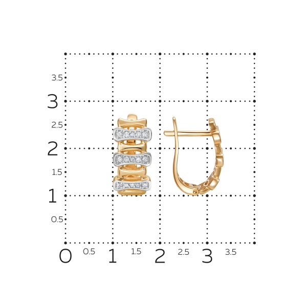 Серьги с 30 бриллиантами из красного золота 146438
