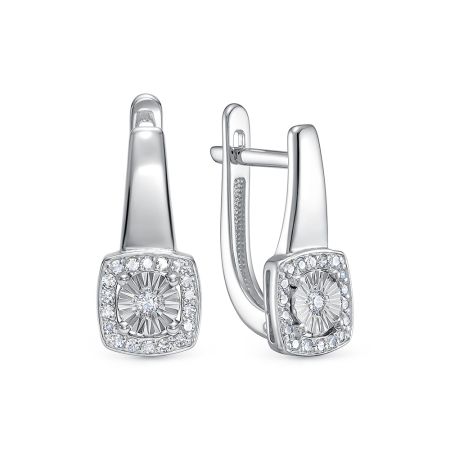 Серьги с 38 бриллиантами из белого золота 143677