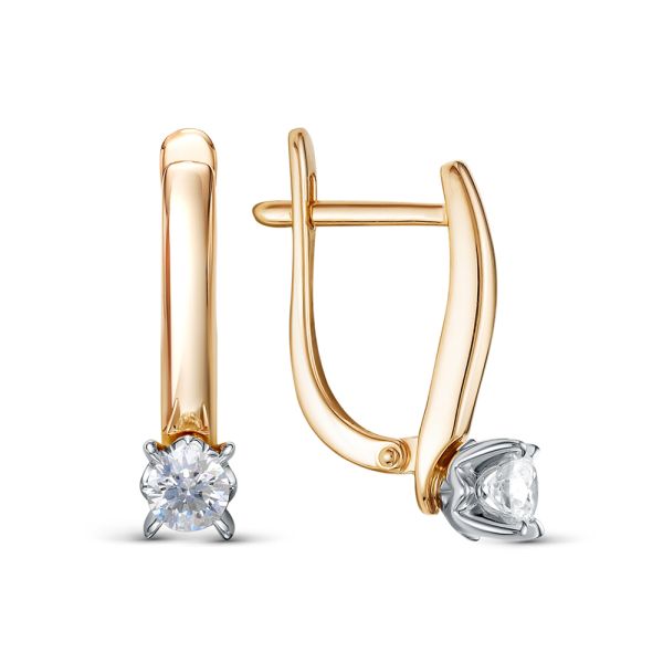 Серьги с бриллиантами 0.41 карат из красного золота 118328