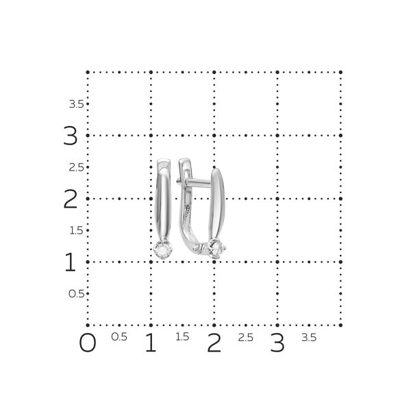 Серьги с бриллиантами 0.074 карат из белого золота 53891