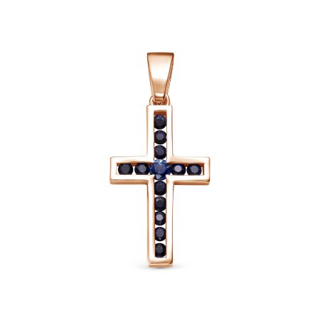 Декоративный крест с 13 сапфирами из красного золота 92072