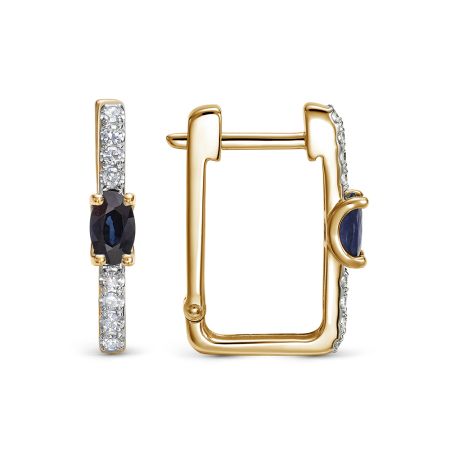 Серьги с сапфирами и 16 бриллиантами из красного золота 144610