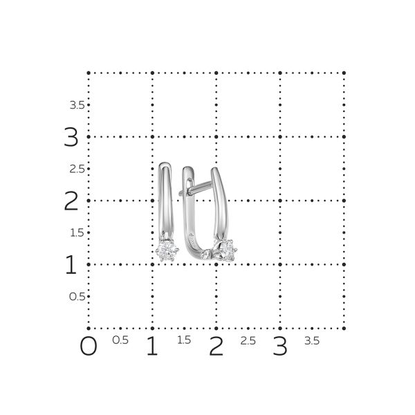 Серьги с бриллиантами 0.218 карат из белого золота 53991