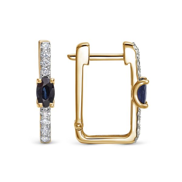 Серьги с сапфирами и 16 бриллиантами из красного золота 144610