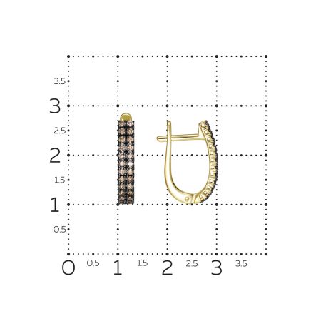 Серьги с 48 коньячными бриллиантами из лимонного золота 140763