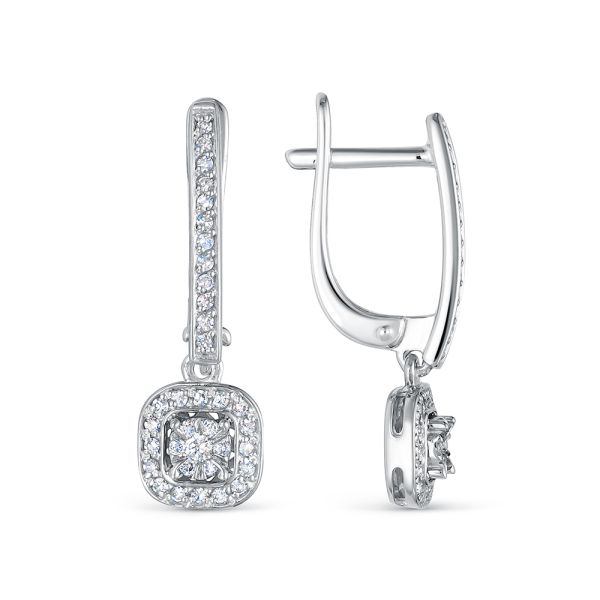 Серьги с 70 бриллиантами из белого золота 136399