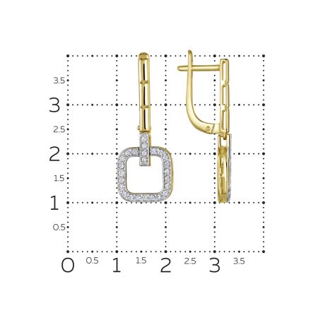 Серьги с 50 бриллиантами 0.35 карат из лимонного золота 138857