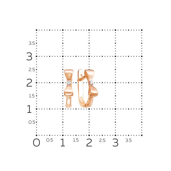 Серьги с бриллиантами 0.014 карат из красного золота 54086