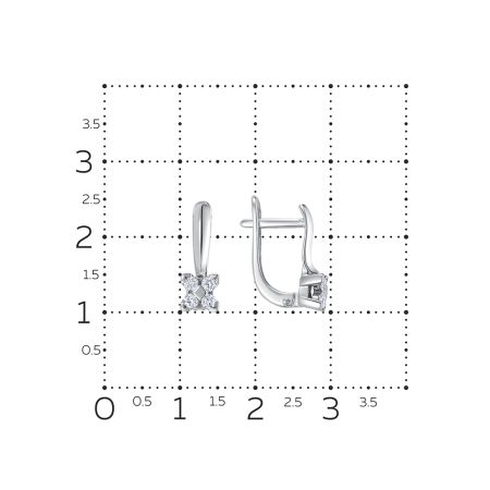 Серьги с 8 бриллиантами 0.257 карат из белого золота 123762