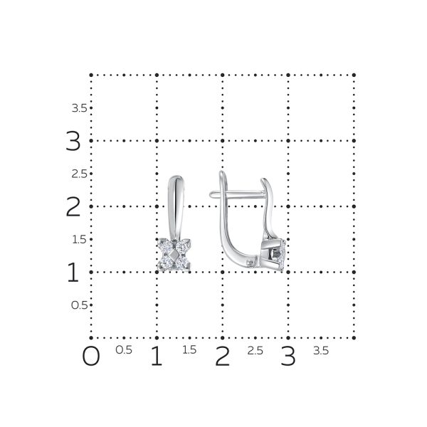 Серьги с 8 бриллиантами 0.24 карат из белого золота 123762