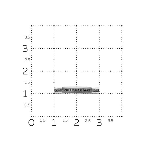 Кольцо с 19 черными бриллиантами из белого золота 141703