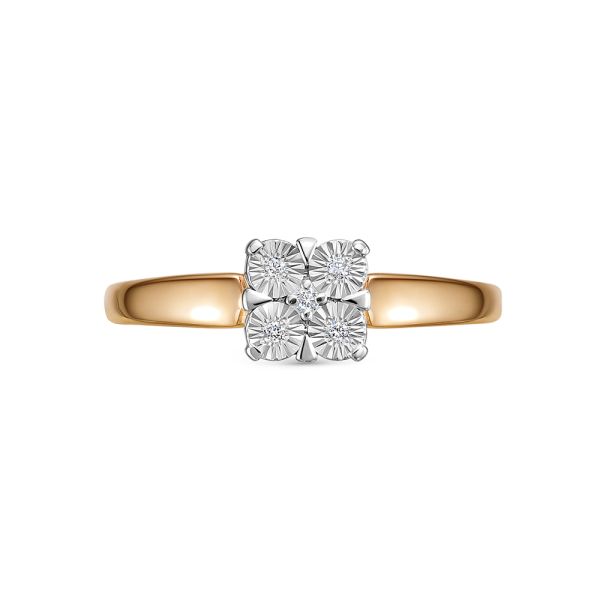 Кольцо с 5 бриллиантами из красного золота 143523