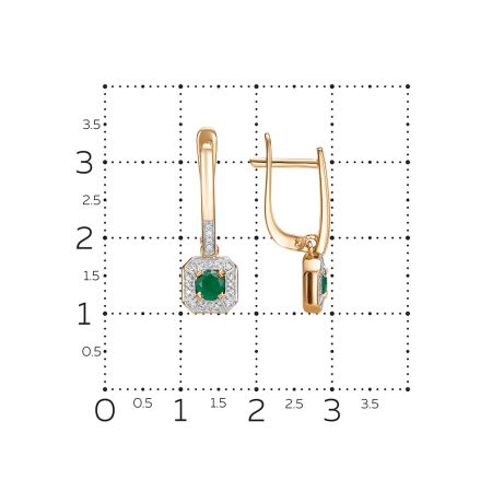 Серьги с изумрудами и 40 бриллиантами из красного золота 146427