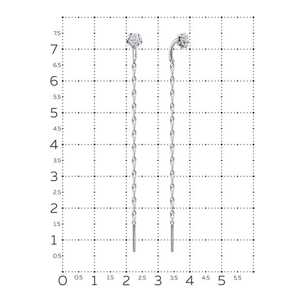 Серьги с бриллиантами 0.028 карат из белого золота 135048