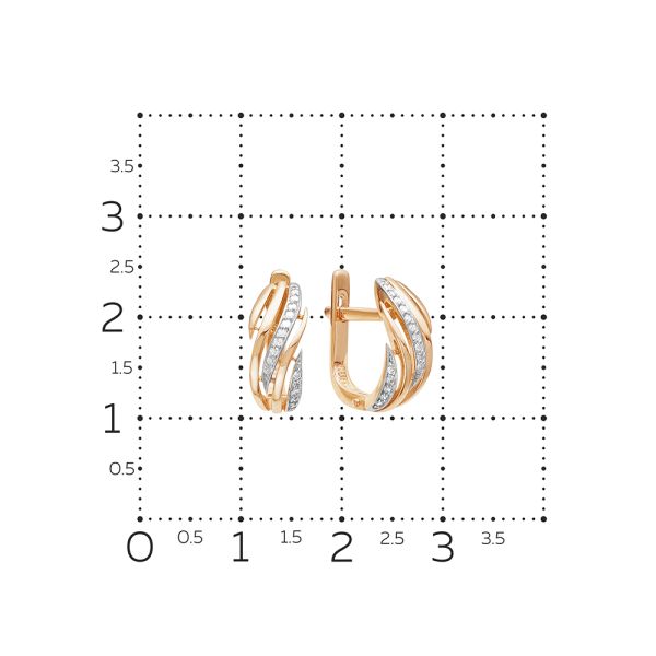 Серьги с 30 бриллиантами 0.09 карат из красного золота 53884