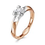 Помолвочное кольцо с бриллиантом 0.155 карат из комбинированного золота 72169_21.5