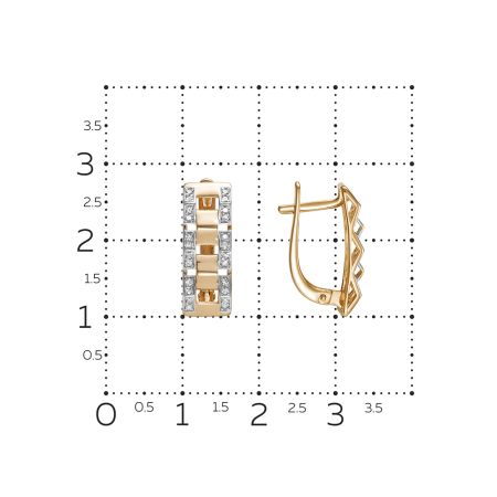 Серьги с 48 бриллиантами 0.24 карат из красного золота 140780