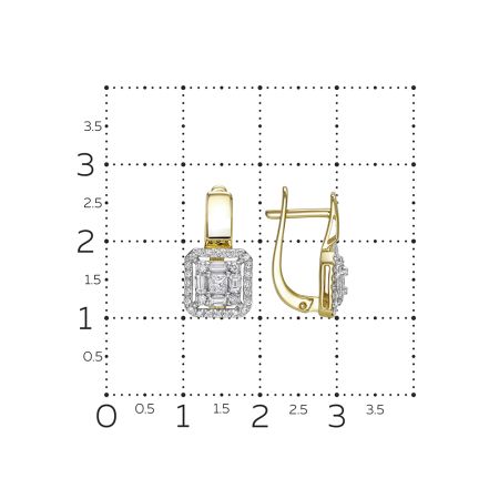Серьги с  из лимонного золота 138887 Серьги с  из лимонного золота 138887
