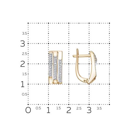 Серьги с 54 бриллиантами 0.27 карат из красного золота 129643