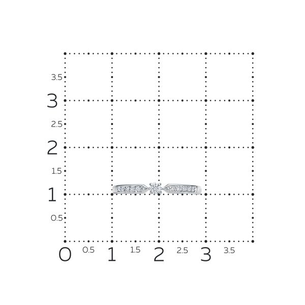 Кольцо с 11 бриллиантами из белого золота 127407