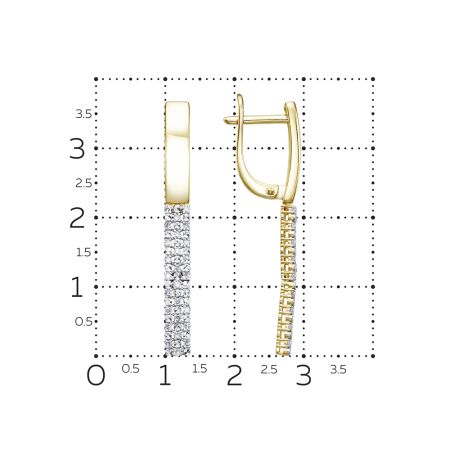 Серьги с 54 бриллиантами 0.216 карат из лимонного золота 136927