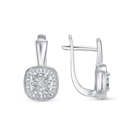 Серьги с 50 бриллиантами из белого золота 145688