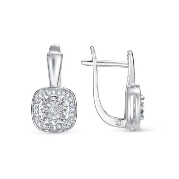 Серьги с 50 бриллиантами из белого золота 145688