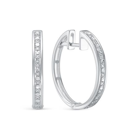 Серьги с 24 бриллиантами 0.12 карат из белого золота 136324