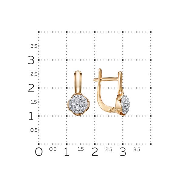 Серьги с 32 бриллиантами из красного золота 129103